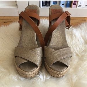 Tory Burch Gold Wedges